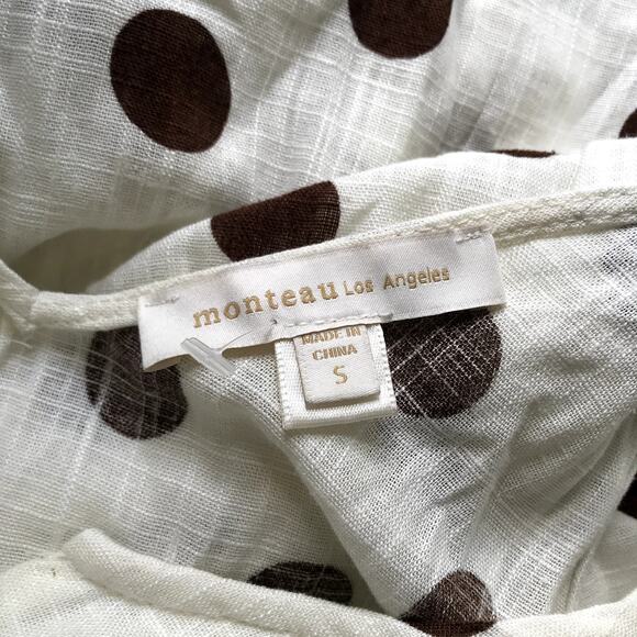 Monteau Jumpsuit Womens Small Linen Coastal Resort Twee Preppy Nautical NO BELT - Picture 8 of 9